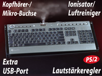 GeneralKeys Design-Multimedia-Tastatur Lufterfrischer & USB Port