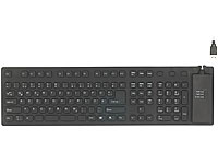 GeneralKeys Wasserdichte & zusammenrollbare Silikon-Tastatur USB; Mini-Funktastaturen mit Touchpads Mini-Funktastaturen mit Touchpads Mini-Funktastaturen mit Touchpads