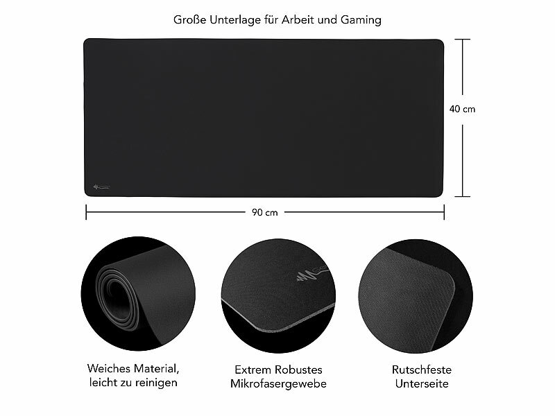 ; XXL-Gaming-Mauspads mit bunter LED-Beleuchtung, Ergonomische Mauspads mit Memory-Foam-Handkissen, wasserabweisendPräzisions-Mousepads XXL-Gaming-Mauspads mit bunter LED-Beleuchtung, Ergonomische Mauspads mit Memory-Foam-Handkissen, wasserabweisendPräzisions-Mousepads
