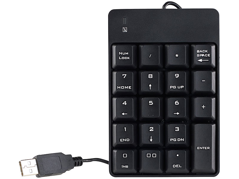 USB, Universal, Schwarz, 1,8 m, USB, 89 mm V7 Professional USB Keypad Numerische Tastaturen 