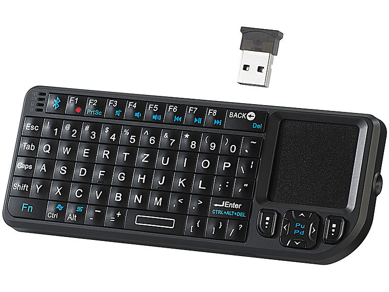 GeneralKeys 3in1-Bluetooth-Tastatur mit Maus-Touchpad & Laserpointer