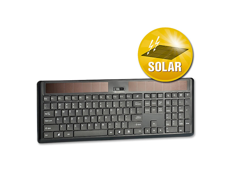 ; Wireless Solar Funktastatur & Maus-Sets 