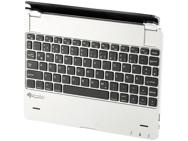 ; Magnetische Tastatur-Hülle für Apple iPads, mit Akku & Tastenbeleuchtung 