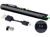 GeneralKeys Multimedia-Presenter mit grünem Laser-Pointer, Akku, 2,4-GHz-Funk