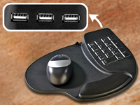 GeneralKeys Nummernblock-Mauspad mit 3-fach USB Hub
