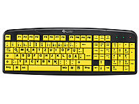 GeneralKeys Komfort-Tastatur mit kontraststarken Großschrift-Tasten; Funktastatur & -Maus Sets Funktastatur & -Maus Sets Funktastatur & -Maus Sets 