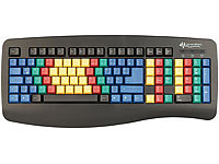 GeneralKeys USB Tastatur "Learning Keyboard" mit 3D Tipptrainer; Funktastatur & -Maus Sets 