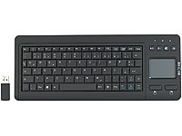 GeneralKeys Mini-Multimedia-Funktastatur 2,4 GHz mit Touchpad