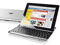 GeneralKeys Alu-Schutzcover ISC-288 mit Tastatur für iPad 2; Funktastatur & -Maus Sets 