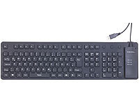 GeneralKeys Wasserdichte Silikon-USB-Tastatur mit Ziffernblock, zusammenrollbar; Funktastatur & -Maus Sets Funktastatur & -Maus Sets Funktastatur & -Maus Sets 