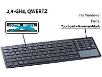 GeneralKeys Slim-Funktastatur mit Touchpad, Ziffernblock, Scissor-Tasten, QWERTZ