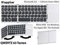 GeneralKeys Faltbare Tastatur mit Bluetooth, Touchpad für Android, iOS und Windows; Funktastatur & -Maus Sets Funktastatur & -Maus Sets Funktastatur & -Maus Sets 