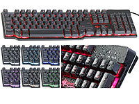 GeneralKeys Halbmechanische USB-Gaming-Tastatur, 7-farbig beleuchtet, wasserfest