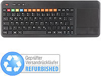 GeneralKeys Funk-Tastatur m. Touchpad, für Smart-TVs, PC, PS3/4(Versandrückläufer); Funktastatur & -Maus Sets 